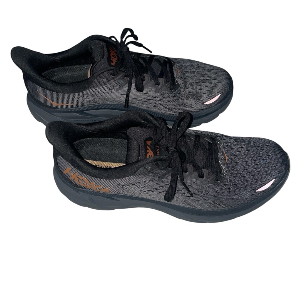 HOKA Clifton 8 Women's Gray Black Running Shoes Size 10B - Picture 7 of 10